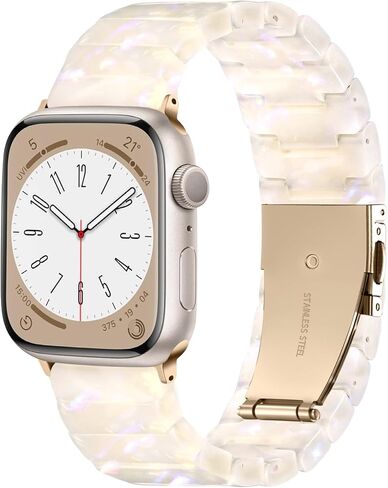 Lerobo Resin Watch Band Compatible with Apple Watch Series 11/10/9/8/7/6/5 38mm 40mm 41mm 42mm 44mm 45mm 46mm for Women Men, Tortoise Bracelet Lightweight Strap for iWatch in Saudi Arabia