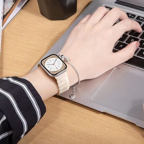 Lerobo Resin Watch Band Compatible with Apple Watch Series 11/10/9/8/7/6/5 38mm 40mm 41mm 42mm 44mm 45mm 46mm for Women Men, Tortoise Bracelet Lightweight Strap for iWatch in Saudi Arabia