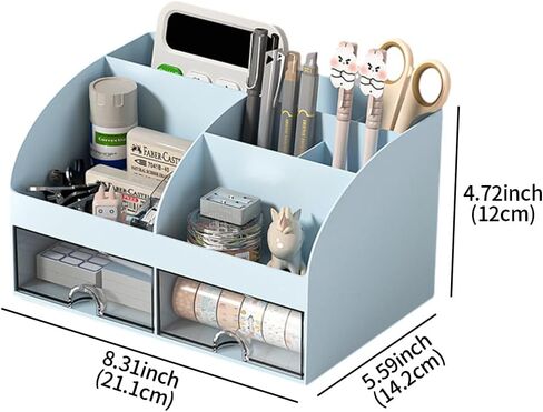 Office Desktop Storage Box - Transparent Small Case-Type Cabinet, Organizer for Stationery & Sundries (Pink) BLC1543-03 in Saudi Arabia