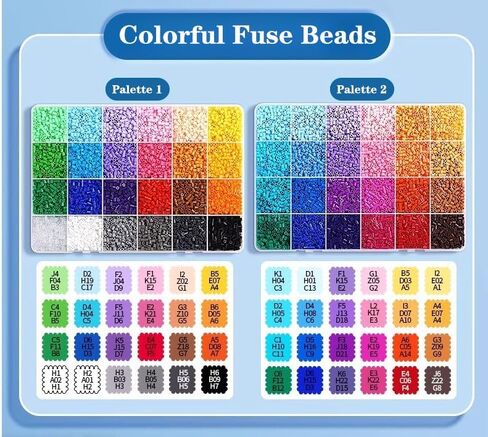 12000PCS Fuse Beads Kit, 12000 Pieces 2.6mm Plastic 24 Color for Homeschool Crafts DIY Room Decor, Palette1 in Saudi Arabia
