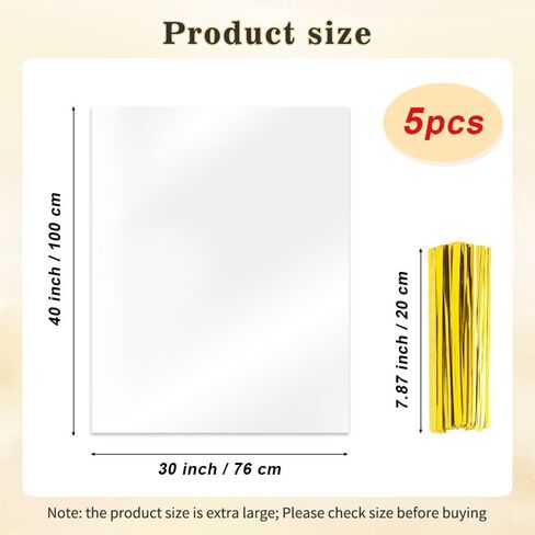 Large Christmas Cellophane Bags, 10 PCS 30 x 40 Inch Clear Gift Bags Cellophane Wrap for Gift Baskets Cello Bag Clear Basket Bag Plastic Gifts Bag for Christmas Wedding Birthday Holiday Party Supplies in Saudi Arabia