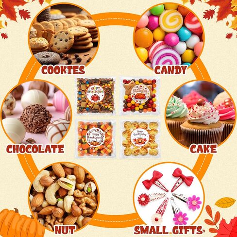 Eaasty 200 Pack Self Adhesive Christmas Cellophane Treat Bags with Stickers, Plastic Christmas Gift Cookie Bags Bulk for Gift Giving Candy Snack Wrapping Supplies in Saudi Arabia