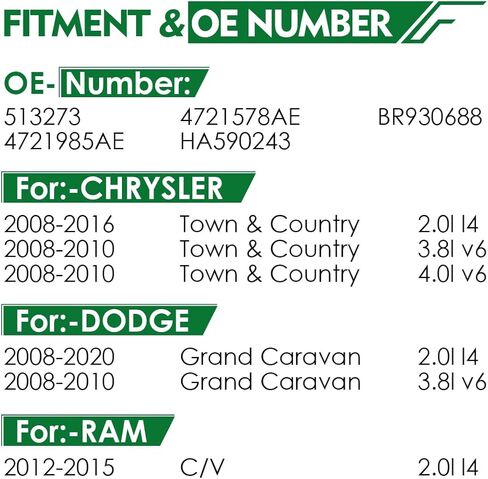 مجموعة من 2 محمل للعجلة الأمامية ومجموعة محور مع ABS 5 عروة مناسبة لـ: -Dodge Grand Caravan 2008-2020، لـ: -RAM C/V 2012-2015، لـ: -Chrysler Town & Country 2008-2016 2.0L 3.8L 4.0L OE# 513273 in Saudi Arabia