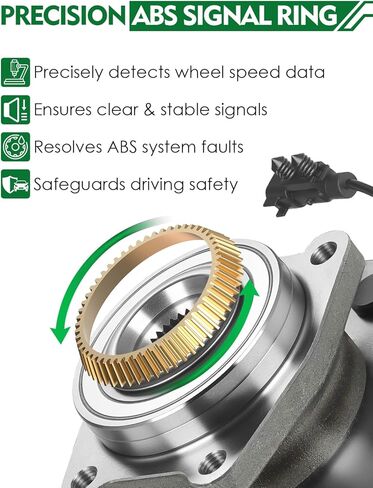 مجموعة من 2 محمل للعجلة الأمامية ومجموعة محور مع ABS 5 عروة مناسبة لـ: -Dodge Grand Caravan 2008-2020، لـ: -RAM C/V 2012-2015، لـ: -Chrysler Town & Country 2008-2016 2.0L 3.8L 4.0L OE# 513273 in Saudi Arabia