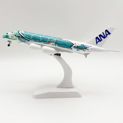 20 سم / 8 بوصة A380 نموذج طائرة سلحفاة بحرية معدنية نموذج طائرة سلحفاة بحرية مع حامل عرض لهدايا الطيران للبالغين أو طائرة سبيكة (برتقالي) in Kuwait