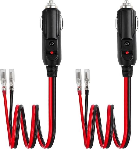 تنصهر ولاعة السجائر ذكر التوصيل، 12V 24V ولاعة السجائر محول التوصيل مع يؤدي وضوء LED، 15A تنصهر سيارة السيجار المقبس المقابس موصل استبدال شاحن البطارية عدة in Saudi Arabia