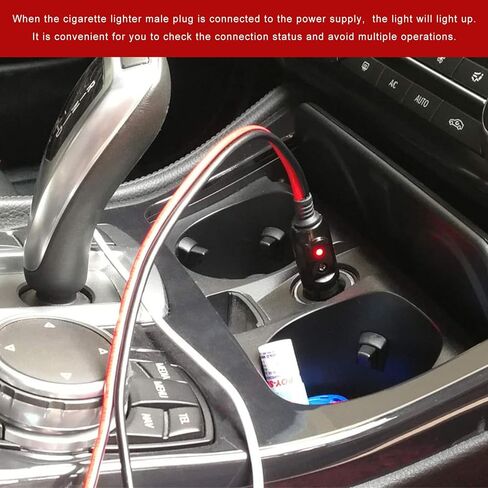 تنصهر ولاعة السجائر ذكر التوصيل، 12V 24V ولاعة السجائر محول التوصيل مع يؤدي وضوء LED، 15A تنصهر سيارة السيجار المقبس المقابس موصل استبدال شاحن البطارية عدة in Saudi Arabia