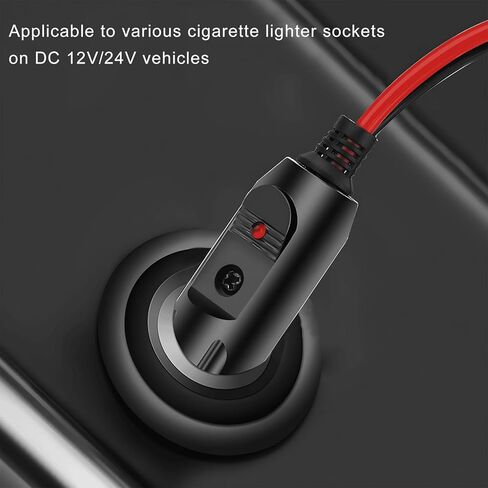 تنصهر ولاعة السجائر ذكر التوصيل، 12V 24V ولاعة السجائر محول التوصيل مع يؤدي وضوء LED، 15A تنصهر سيارة السيجار المقبس المقابس موصل استبدال شاحن البطارية عدة in Saudi Arabia