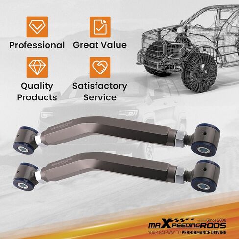 مجموعة الحدبة الخلفية maXpeedingrods +/-3° لشاحن دودج 2006-2021، أذرع التحكم من الألومنيوم القابلة للتعديل في الجزء الخلفي العلوي in Saudi Arabia