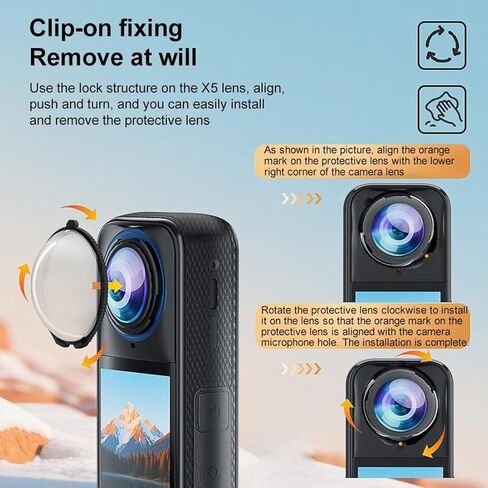 PULUZ Rotary Lens Guards Protective Cover Compatible with Insta360 X4 Premium Optical Tempered Glass 9H Lens Protector Cap Case for Insta 360 X4 Sports Camera Accessories in Saudi Arabia