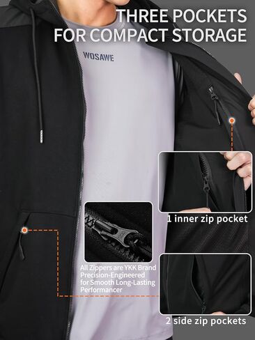 WOSAWE Motorcycle Armored Hoodie Men Fleece Motorbike Jacket with CE Pads Mesh Lining Quick Drying Biker Sweatshirt in Kuwait