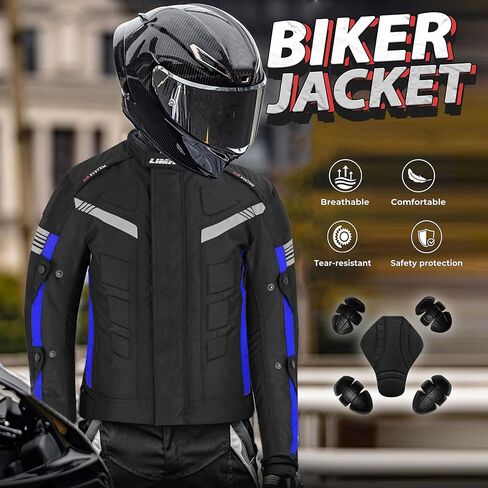 Men’s Motorcycle Jacket – Waterproof Cordura Textile Biker Coat with CE-Approved Armour, 4-Season Riding Protection in Saudi Arabia