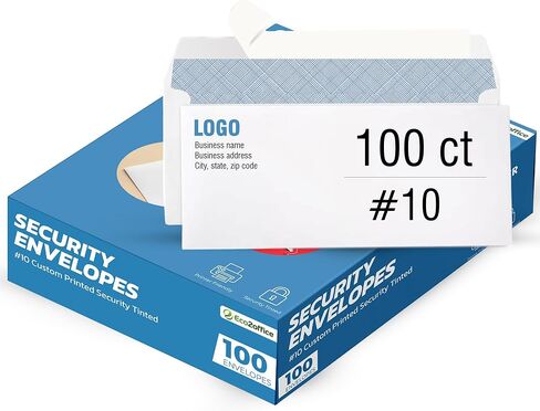 2500#10 مظاريف ملونة مطبوعة حسب الطلب بحجم حرف ذاتي الختم، مظاريف بريدية بدون نوافذ، مخصصة مع الشعار والعنوان، مقاس 4-1/8 × 9-1/2 بوصة، 24 رطل أبيض عادي in Saudi Arabia