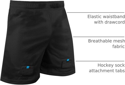 CHAMPRO Unisex-Teen Rink Textured Polyester Mesh Hockey Shorts in Saudi Arabia