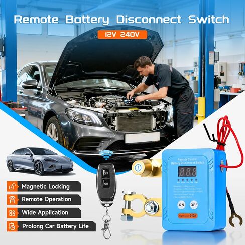 Kill Switch for Car, 12V 240A Remote Battery Disconnect Switch, Upgraded Smart Remote Car Battery Switches Anti Theft,for Auto, RV, ATV, Boat in Saudi Arabia