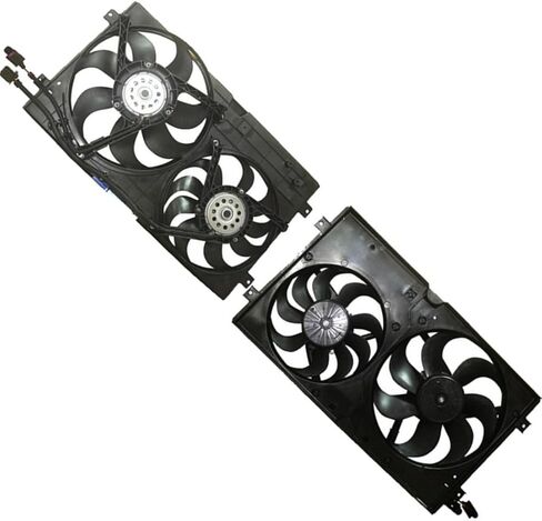for Volkswagen 1998 1999 2000 2001 2002 2003 2004 2005 2006 Replacement 1C0121207C, 1C0959455 Dual Radiator and Condenser Fan Assembly 1Pcs in Saudi Arabia
