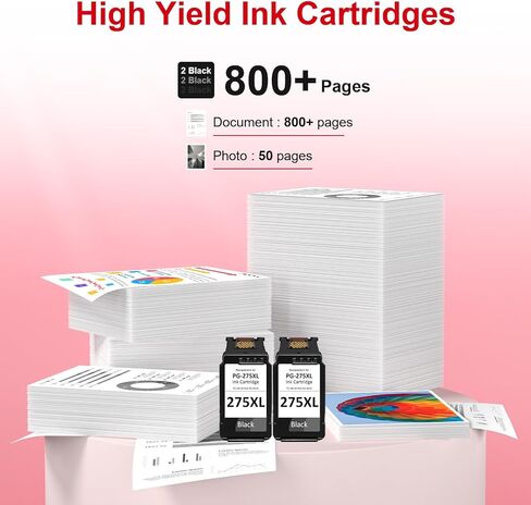 PG-275 Black Ink Cartridge Compatible for 275XL Ink Cartridges for Canon Printers for Canon 275 Black Ink Cannon 275 XL Compatible for Canon TS3722 TR4700 TR4720 TR4722 TS3522 TS3720 TS3700 Printer in Kuwait