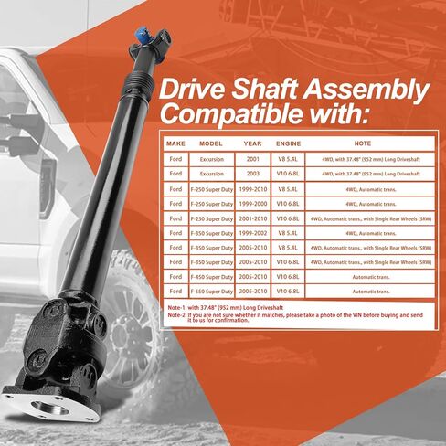 5C3Z4A376FA Front Drive Shaft Prop Shaft Driveshaft [4WD] Compatible with Ford Excursion 2001-2003 5.4L 6.0L Diesel, F-250/350/450/550 Super Duty 1999-2010, V8 7.3L Diesel, Replace OE 5C3Z4A376FA in Saudi Arabia