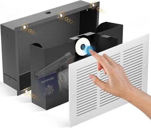 خزنة حائط مخفية من Elder Welder® مع غطاء فتحة تهوية | سهل التركيب | قفل الجمع | يناسب تمامًا ما بين 16 بوصة | خزنة مخفية مقابل المال | اختيار مرتفع لخزنة الكتب أو خزنة الصور in Kuwait