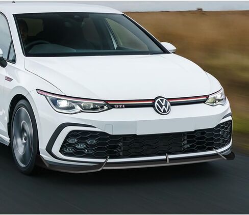 Q1-TECH، 9 قطع من وصلات الشفة الأمامية والتنورة الجانبية متوافقة مع ممتص الصدمات 2021-2024 Volkswagen Golf GTI فقط MK8، طقم جسم الذقن الأمامي للشفاه الهوائية Spoiler Splitter ABS (أسود مطفي) in Saudi Arabia