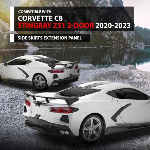 ALLGOOD Side Skirts Extension Panel Lips Compatible with Chevy Corvette C8 Stingray Z51 2-Door 2020 2021 2022 2023 Gloss Black in Saudi Arabia