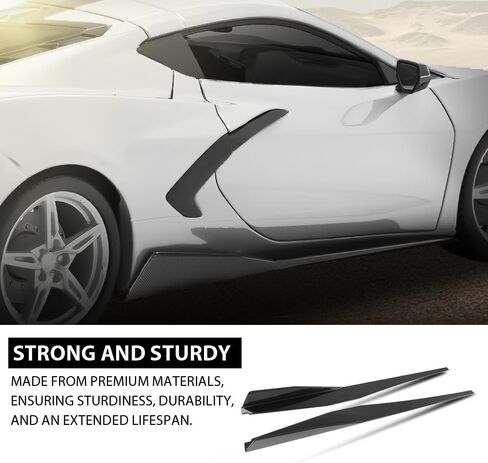 ALLGOOD Side Skirts Extension Panel Lips Compatible with Chevy Corvette C8 Stingray Z51 2-Door 2020 2021 2022 2023 Gloss Black in Saudi Arabia