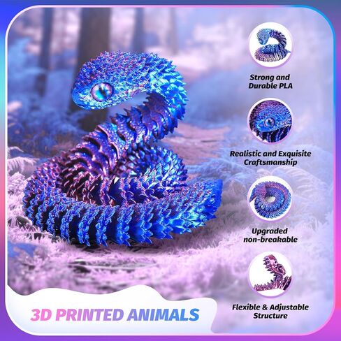 9Pcs 3D Printed Animals 3D Printed Dragon Include 3D Printed Snake, Dinosaur, Sharks, Axolotl, Turtle, Cobra and 3 Style Dragons, 3D Printed Toys Stuff for Home, Office, Decor Christmas Birthday Gift in Saudi Arabia