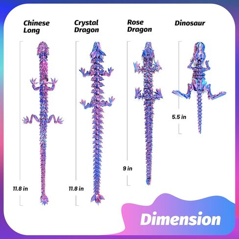 9Pcs 3D Printed Animals 3D Printed Dragon Include 3D Printed Snake, Dinosaur, Sharks, Axolotl, Turtle, Cobra and 3 Style Dragons, 3D Printed Toys Stuff for Home, Office, Decor Christmas Birthday Gift in Saudi Arabia