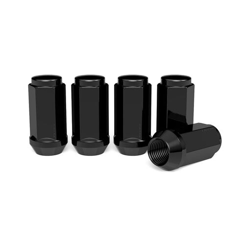 24pcs Black 14x1.5 Lug Nuts (51mm Length x 22mm Width) Bulge Cone Acorn Taper Seat - Compatible with 2018+ Jeep Wrangler JL, Ford Chevy GMC Buick Cadillac (for 6-Lug Wheels) in Saudi Arabia