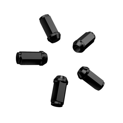 24pcs Black 14x1.5 Lug Nuts (51mm Length x 22mm Width) Bulge Cone Acorn Taper Seat - Compatible with 2018+ Jeep Wrangler JL, Ford Chevy GMC Buick Cadillac (for 6-Lug Wheels) in Saudi Arabia