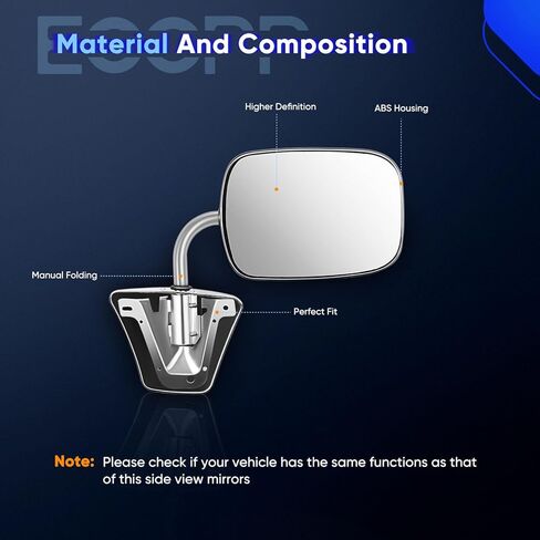 ECCPP Pair Set Fit for 1973-91 Chevy/Chevy GMC Jimmy Suburban C10 20 30/C/K1500 2500 3500/C15 25 35 Manual Stainless Mount Folding Chrome Side Mirrors in Saudi Arabia