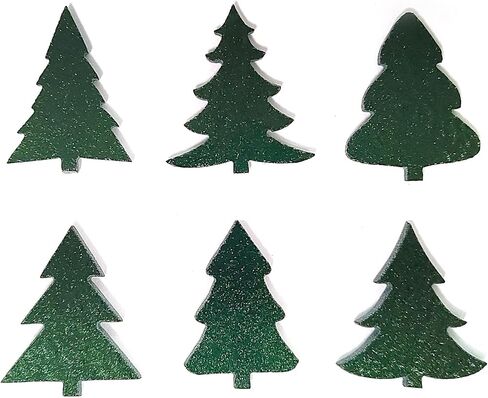 Glass Christmas Trees, Precut Fusible COE 90 Glass - 6 Designs Available - COE 90 Bullseye Aventurine Green (1 Each of All Designs (6-Pack)) in Saudi Arabia