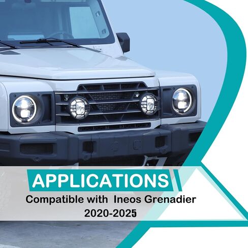غطاء حماية أمامي عالي الشعاع متوافق مع Ineos Grenadier 2020-2025 مصنوع من الفولاذ الكربوني الأمامي ومصباح الضباب ومصباح الشواية وغطاء حماية الملحقات الخارجية (النمط B، أسود) in Saudi Arabia