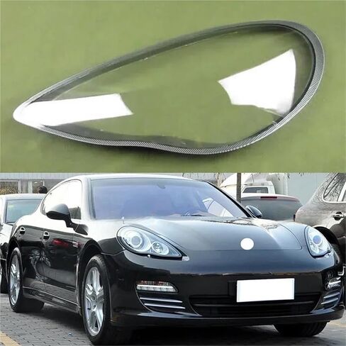 Compatible For Porsche Panamera 2010-2013 Headlight Transparent Cover Lampshade Headlamp Lamp Shell Plexiglass Lens Silver Grey Edge(1PCS left side) in Saudi Arabia