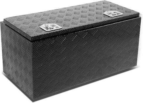 Auto Dynasty 36 × 18 × 16 بوصة من الألومنيوم شاحنة بيك اب سرير مقطورة مفتاح قفل صندوق أدوات التخزين (أسود) in Saudi Arabia