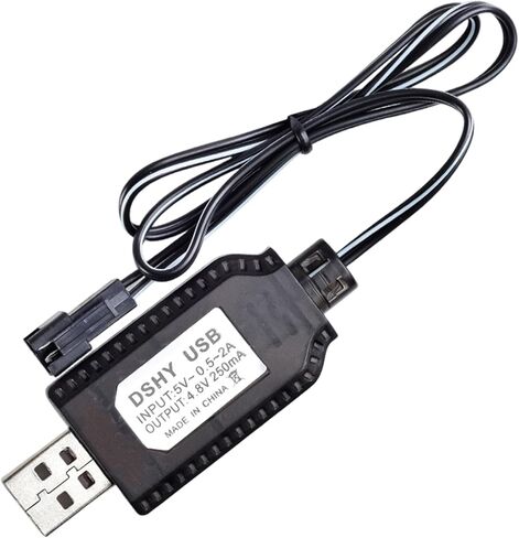 شواحن بطاريات RC USB 4.8 فولت RC مع كابل شحن بديل لضوء المؤشر لألعاب التحكم عن بعد، أسود in Saudi Arabia
