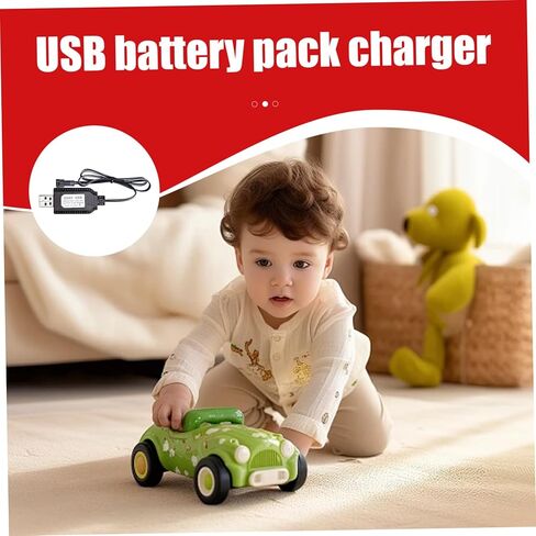 شواحن بطاريات RC USB 4.8 فولت RC مع كابل شحن بديل لضوء المؤشر لألعاب التحكم عن بعد، أسود in Saudi Arabia