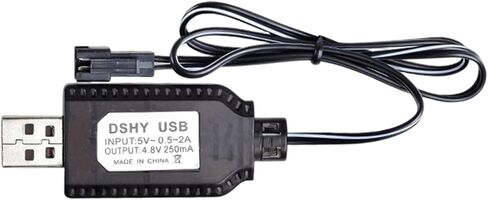 شواحن بطاريات RC USB 4.8 فولت RC مع كابل شحن بديل لضوء المؤشر لألعاب التحكم عن بعد، أسود in Saudi Arabia