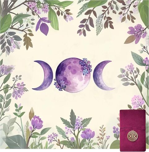SHE SAID OKURRR Altar Cloth Velvet Tarot Cloth Tarot Mat for Reading - Includes Tarot Card Bag (Sun Moon) in Kuwait
