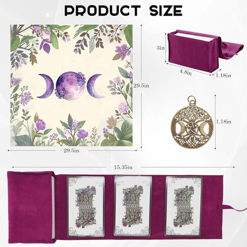 SHE SAID OKURRR Altar Cloth Velvet Tarot Cloth Tarot Mat for Reading - Includes Tarot Card Bag (Sun Moon) in Kuwait