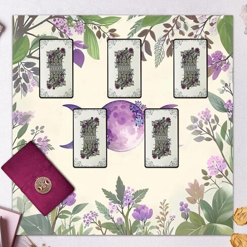 SHE SAID OKURRR Altar Cloth Velvet Tarot Cloth Tarot Mat for Reading - Includes Tarot Card Bag (Sun Moon) in Kuwait