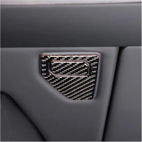 Soft Carbon Fiber Car Passenger Glove Box Switch Button Panel Trim Sticker Compatible with BMW 5 Series G60 2024 Auto Accessories(Black) in Saudi Arabia
