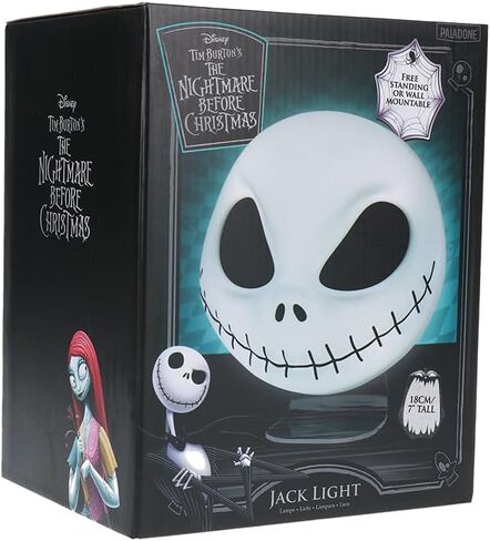 Paladone Nightmare Before Christmas Jack Mask Light وديكور الهالوين - مثبت على الحائط أو قائم بذاته، يتضمن كابل USB - إضاءة Jack Skellington على شكل 18 سم in Saudi Arabia