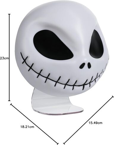 Paladone Nightmare Before Christmas Jack Mask Light وديكور الهالوين - مثبت على الحائط أو قائم بذاته، يتضمن كابل USB - إضاءة Jack Skellington على شكل 18 سم in Saudi Arabia