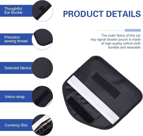 2 PCS Faraday Bags, Signal Blocking Key Pouch, Faraday Bags for Phones, Anti Theft Protection for Phone and Car Keys (Black) in Kuwait