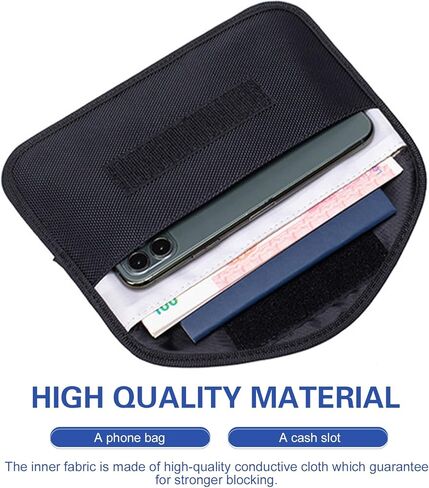 2 PCS Faraday Bags, Signal Blocking Key Pouch, Faraday Bags for Phones, Anti Theft Protection for Phone and Car Keys (Black) in Kuwait