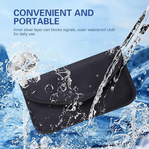 2 PCS Faraday Bags, Signal Blocking Key Pouch, Faraday Bags for Phones, Anti Theft Protection for Phone and Car Keys (Black) in Kuwait