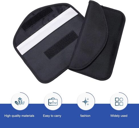 2 PCS Faraday Bags, Signal Blocking Key Pouch, Faraday Bags for Phones, Anti Theft Protection for Phone and Car Keys (Black) in Kuwait
