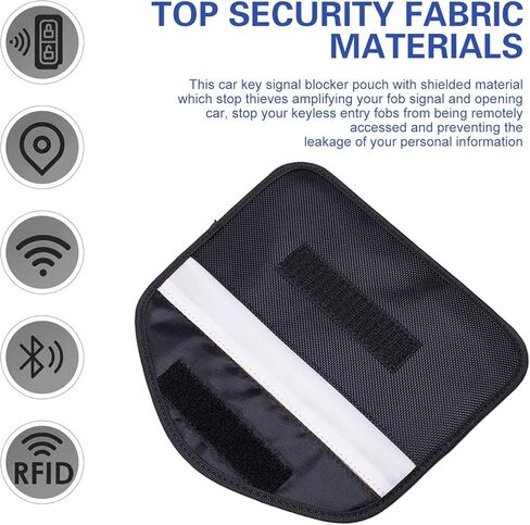2 PCS Faraday Bags, Signal Blocking Key Pouch, Faraday Bags for Phones, Anti Theft Protection for Phone and Car Keys (Black) in Kuwait