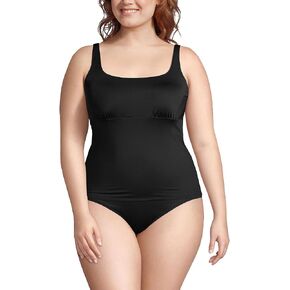 Lands' End Womens Chlorine Resistant Square Neck Tankini Top Black Havana Floral Plus 24w in Saudi Arabia